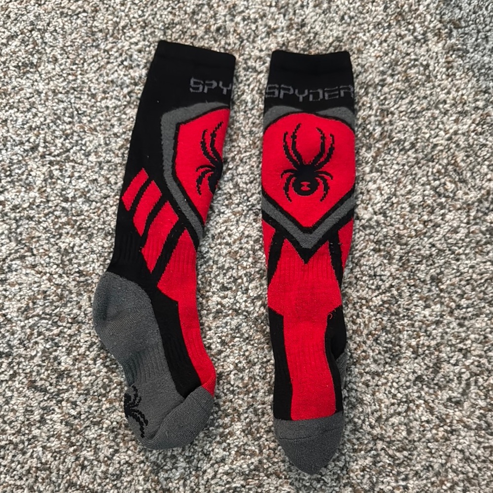 Spyder kids Red and Black Merino wool winter Socks